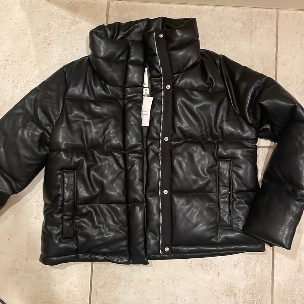 A&F Vegan Leather Mini Puffer